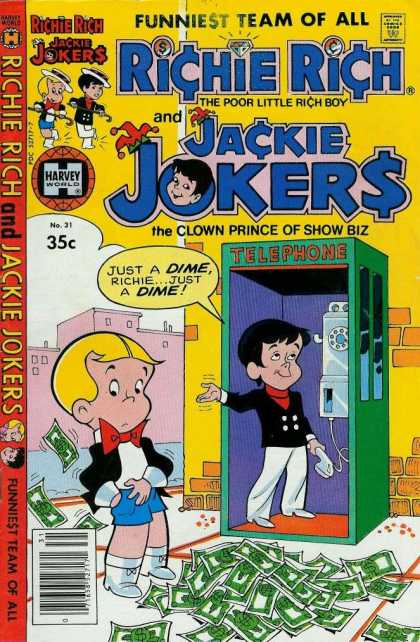 Richie Rich & Jackie Jokers 31 - Telephone Booth - The Crown Prince Of Show Biz - Yellow Hair - Funniest Team Of All - White Pants