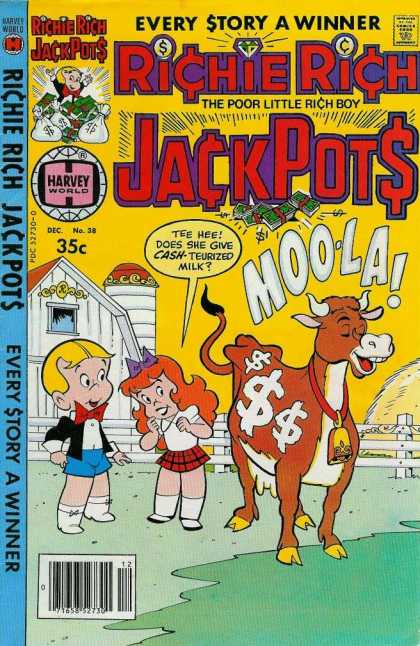 Richie Rich Jackpots 38 - Yellow - Cow - Farm - No 38 - Gloria Glad