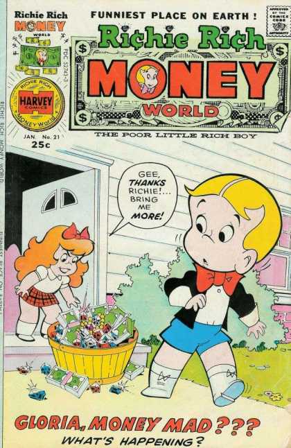 Richie Rich Money World 21 - Money - Rich - Door - Red Bow Tie - Gloria