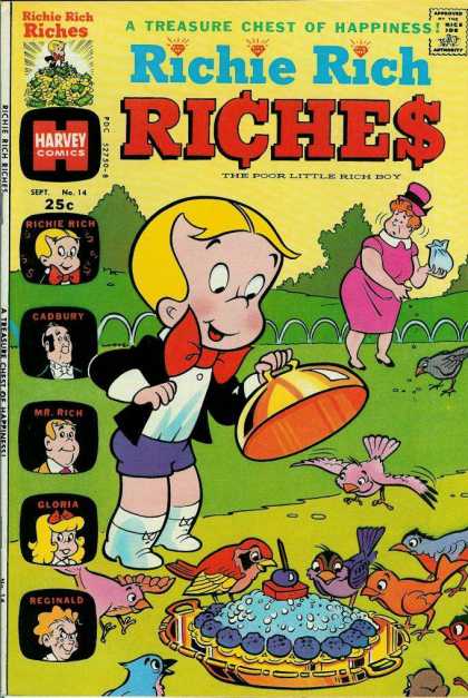 Richie Rich Riches 14 - Harvey Comics - Cadbury - Birds - Gloria - Pie