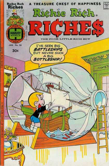 Richie Rich Riches 28 - Richie Rich - Millionaire - Adventure - Bottle - Ship