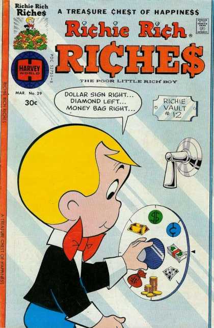 Richie Rich Riches 29 - A Treasure Chest Of Happiness - Harvey World - The Poor Little Rich Boy - Vault - No 29