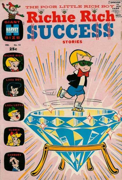 Richie Rich Success Stories 12 - Diamond - Skating - Little Lotta - Gloria - Cadbury