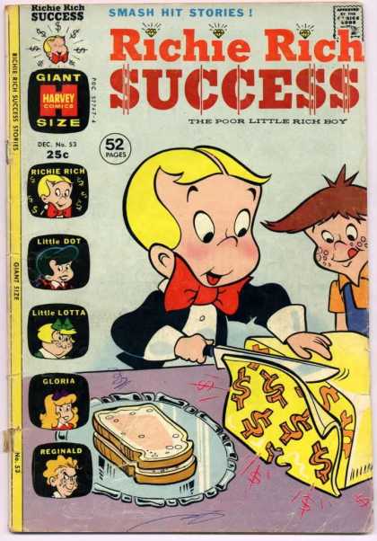 Richie Rich Success Stories 53 - Diamonds - Sandwich - Dollar Signs - Boy - Knife