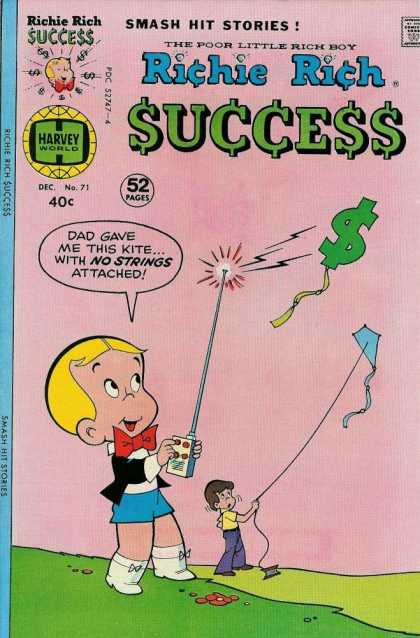 Richie Rich Success Stories 71 - Smash Hit Stories - Harvey World - Dec No 71 - 40 Cents - Remot Control Kite