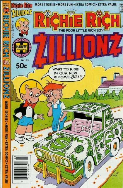 Richie Rich Zillionz 23 - Richie Rich - Automo-bill - Zillionz - Harvey World - The Poor Little Rich Boy