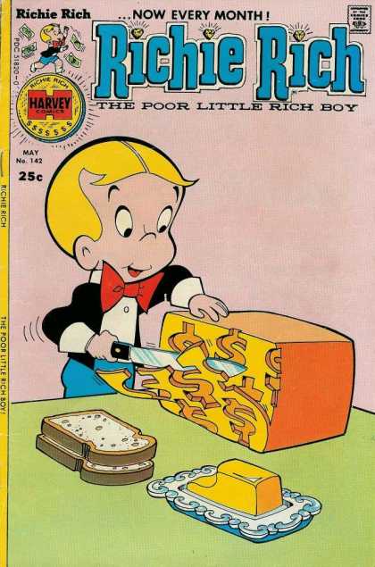 Richie Rich 142 - Slicing Cheese - Harvey - Bread - Knife - Making A Sandwich