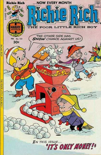 Richie Rich 151 - Its Only Money - Shovel - Snow - Snowballs - Winter