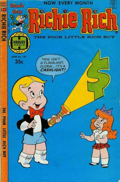 Richie Rich 167 - Harvey World - 35c - Now Every Month - The Poor Little Rich Boy - Cashlight