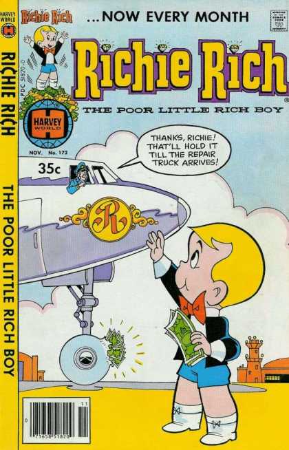 Richie Rich 172 - Classic - Harvey World - Money - Monthly - Airplane