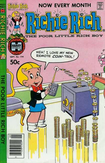 Richie Rich 194 - Table - Dollars - Little Boy - Chair - Remote