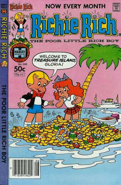 Richie Rich 205 - Diamonds - Ship - Island - Palm Tree - Water