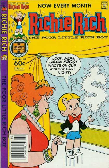 Richie Rich 212 - The Poor Little Rich Boy - Jack Frost - Window - Dollar Sign - Mom