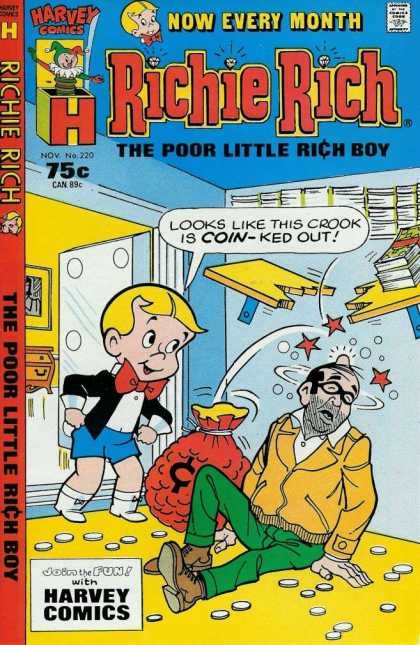 Richie Rich 220 - Money Bag - Boy - Robber - Coins - Poor