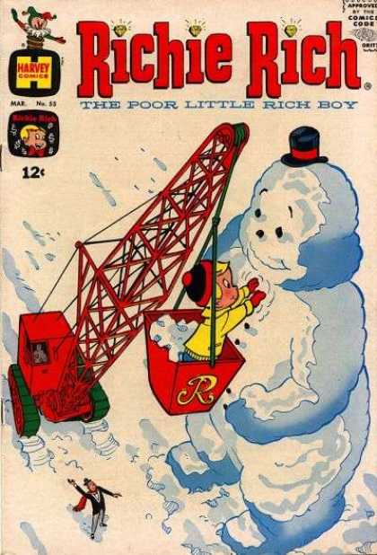 Richie Rich 55 - Snowman - Crane - Butler - Top Hat - Red Mittens