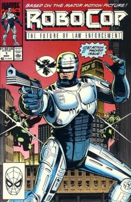 Robocop 1 - Future Of Law Enforcement - Gun - Ocp - Skyscraper - Motorcycles - Lee Sullivan