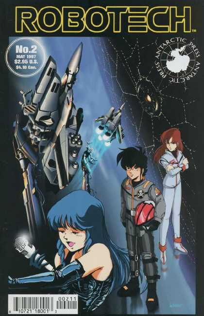 Robotech (1997) 2 - Cartoon - Lady - Man - Airplane - Red