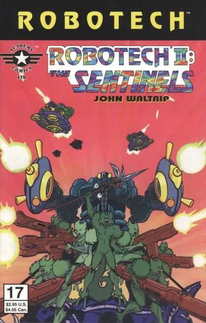 Robotech 17 - Space Ships - Red Sky - John Waltrip - Robots - Green Martian