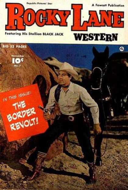 Rocky Lane Western 7 - Black Jack - Fawcott Publication - The Border Revolt - Republic Pictures - Big 52 Pages