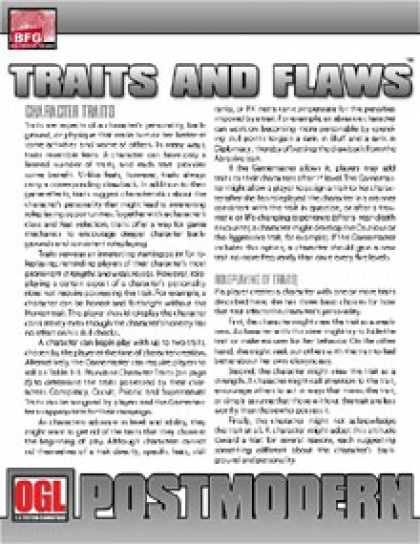 Role Playing Games - POSTMODERN: Traits and Flaws