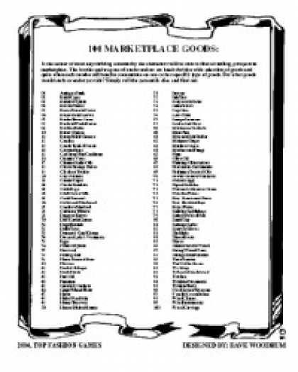 Role Playing Games - 100 Marketplace Goods