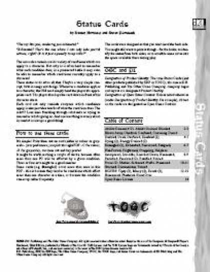 Role Playing Games - d20 Status Cards