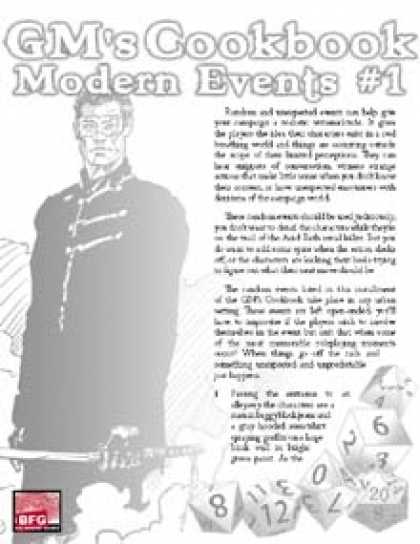 Role Playing Games - GM'S COOKBOOK: Modern Events #1