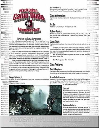 Role Playing Games - Modern Kyuujinjouhoushi: Wackenhut Camo Dude