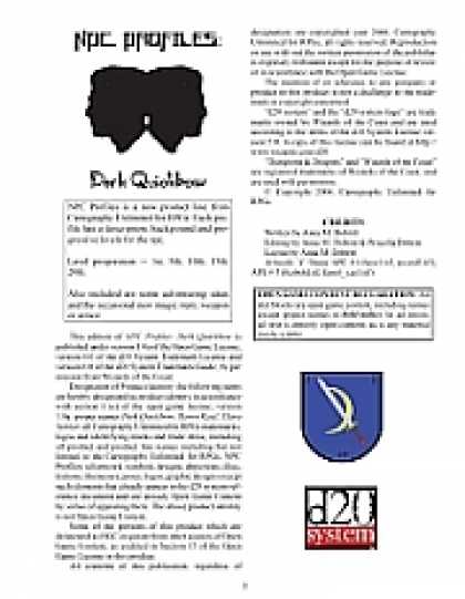 Role Playing Games - NPC Profiles: Derk Quickbow