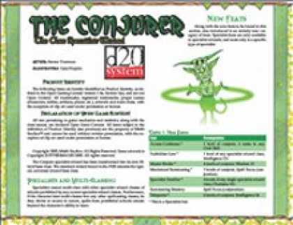 Role Playing Games - The Conjurer: The Core Specialist Wizard