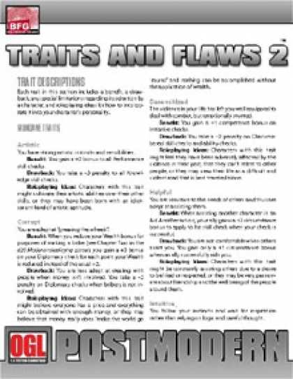Role Playing Games - POSTMODERN: Traits and Flaws 2