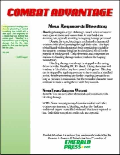 Role Playing Games - Combat Advantage #2: Bleeding