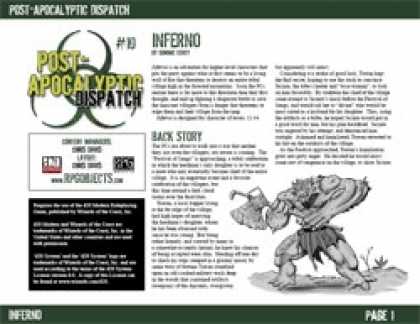 Role Playing Games - Post-Apocalyptic Dispatch (#10): Inferno
