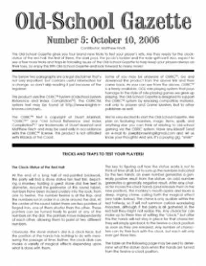 Role Playing Games - Old-School Gazette #5