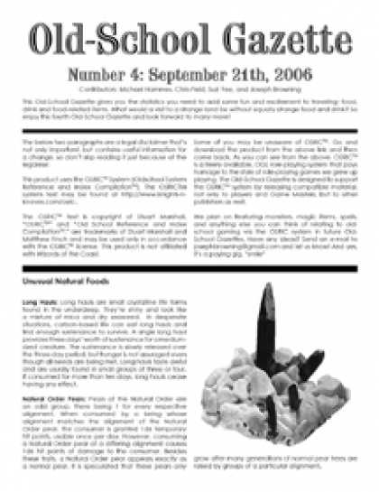 Role Playing Games - Old-School Gazette #4