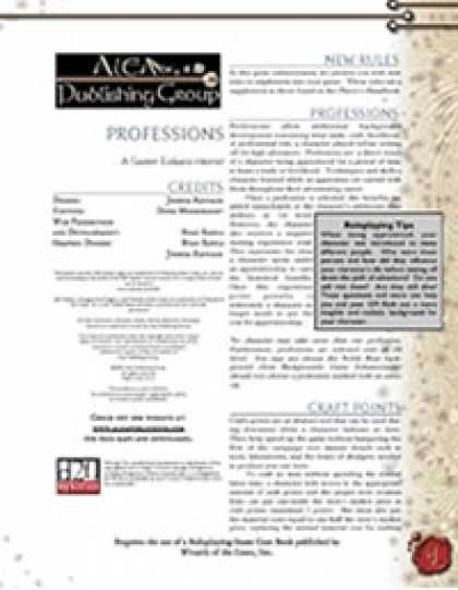 Role Playing Games - Professions: Game Enhancement