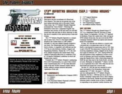 Role Playing Games - Modern Dispatch (#6): Snow Hawks