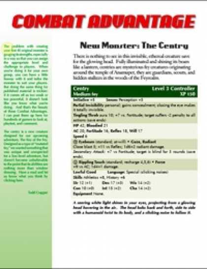Role Playing Games - Combat Advantage #3: Centry