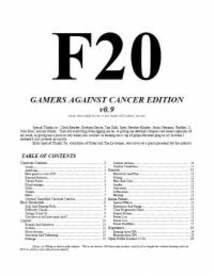 Role Playing Games - F20 Gamers Against Cancer Edition