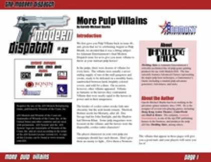 Role Playing Games - Modern Dispatch (#98): More Pulp Villains