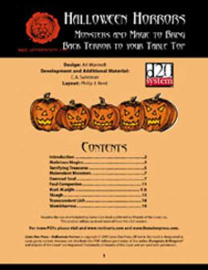 Role Playing Games - Lion's Den Press: Halloween Horrors
