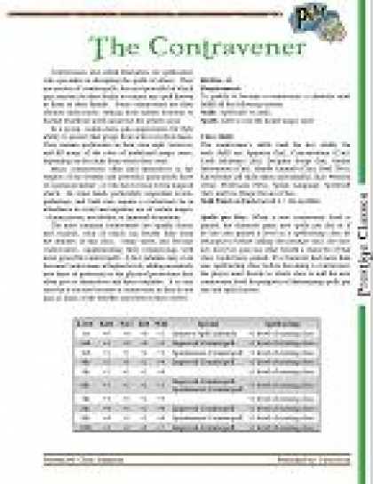 Role Playing Games - The Contravener