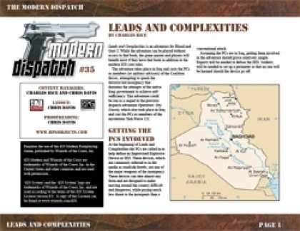 Role Playing Games - Modern Dispatch (#35): Leads and Complexities