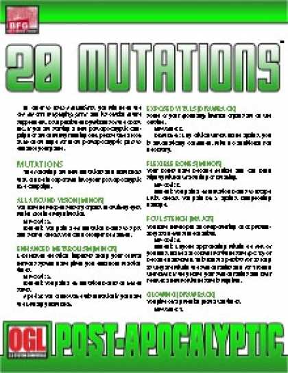 Role Playing Games - POST-APOCALYPTIC: 20 Mutations