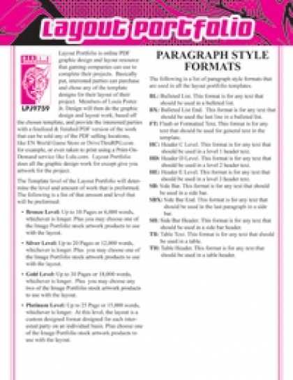 Role Playing Games - Layout Portfolio: Bronze Level