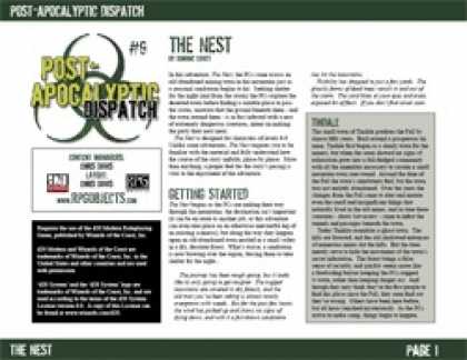 Role Playing Games - Post-Apocalyptic Dispatch (#9): The Nest