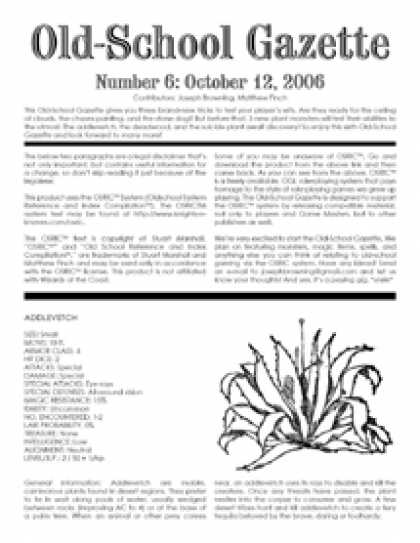 Role Playing Games - Old-School Gazette #6