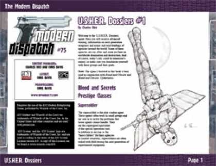 Role Playing Games - Modern Dispatch (#75): U.S.H.E.R. Dossiers #1