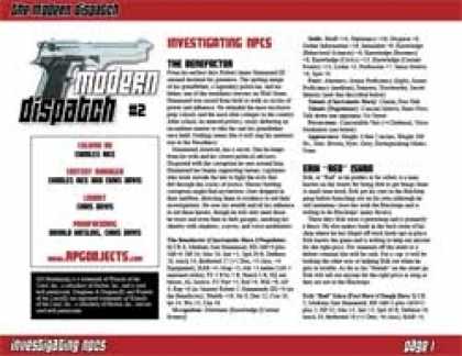 Role Playing Games - Modern Dispatch (#2): Investigating NPCs