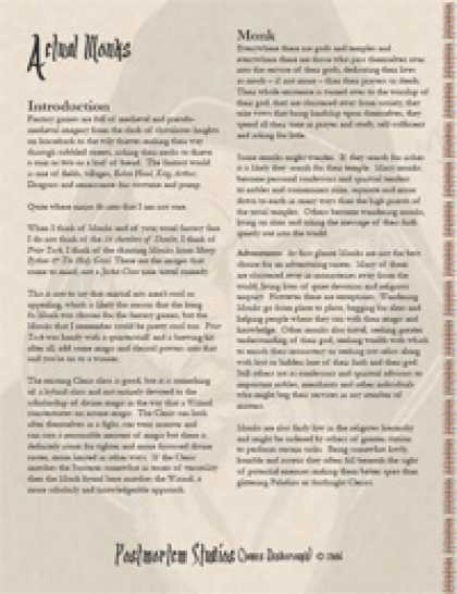 Role Playing Games - Actual Monk